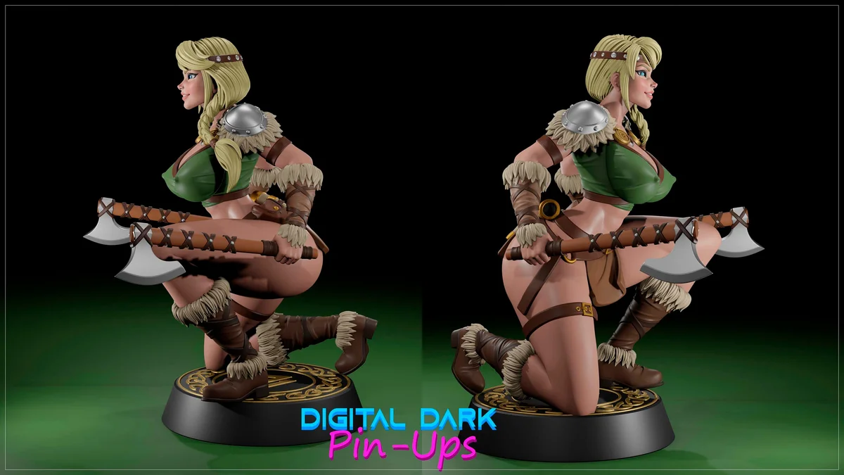 Viking Maiden | Fan Art | 3D Printed Resin Model Garage Kit | *Un-Painted* | Digital Dark 3