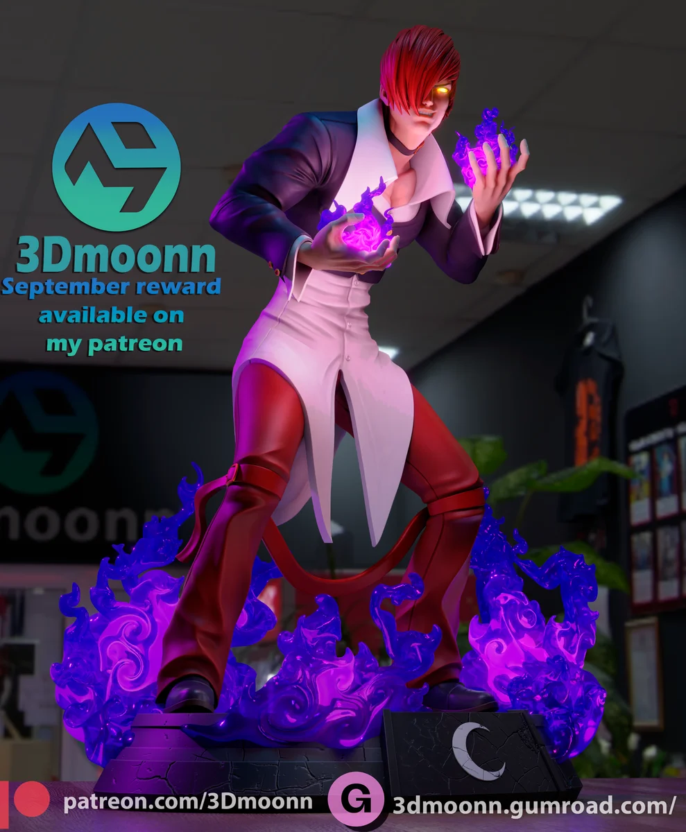 Iori Yagami | Fan Art | 3D Printed Resin Model Garage Kit | *Un-Painted* | 3DMoonn 4