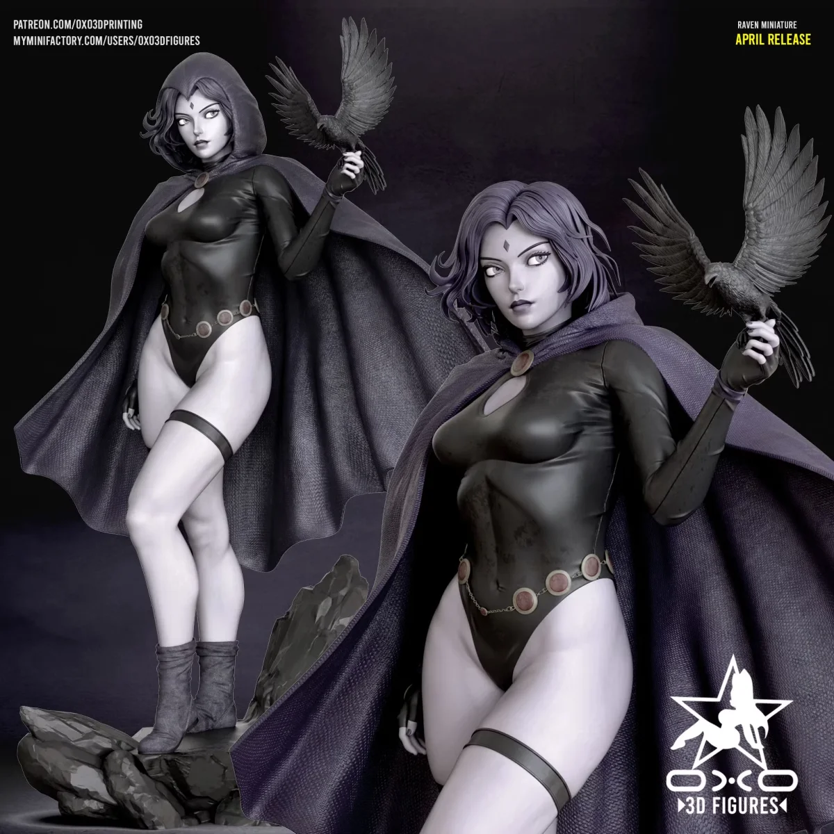 Raven v1 | Fan Art | 3D Printed Resin Model Garage Kit | *Un-Painted* | OXO3D 3