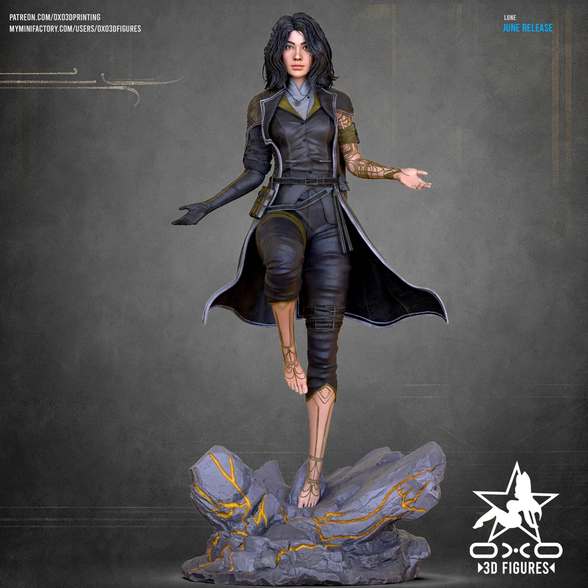 Lune | Fan Art | 3D Printed Resin Model Garage Kit | *Un-Painted* | OXO3D 4