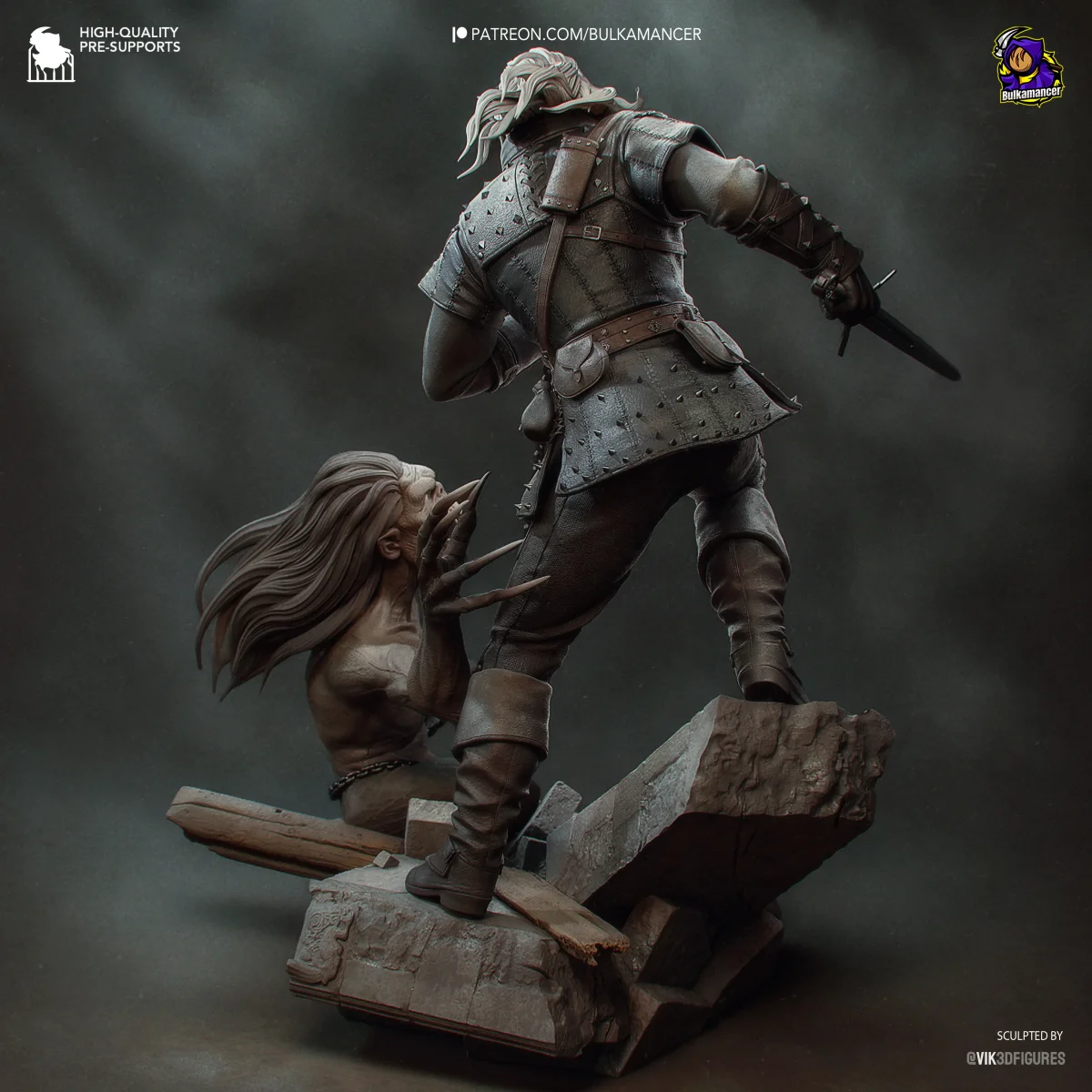 Geralt | Fan Art | 3D Printed Resin Model Garage Kit | *Un-Painted* | Bulkamancer 5