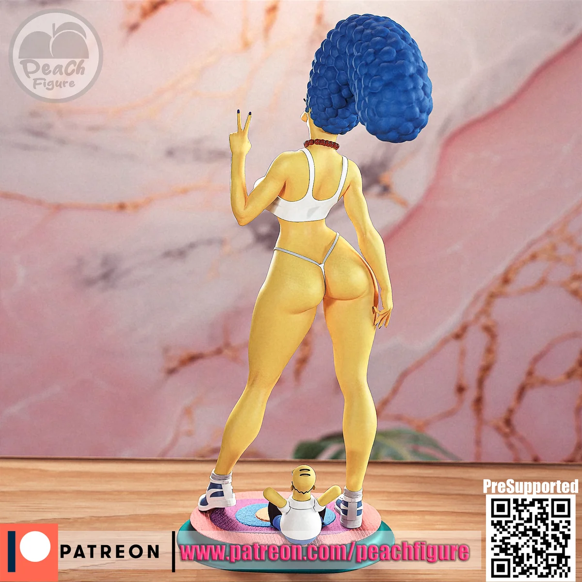 Marge | Fan Art | 3D Printed Resin Model Garage Kit | *Un-Painted* | Peach Figure 6