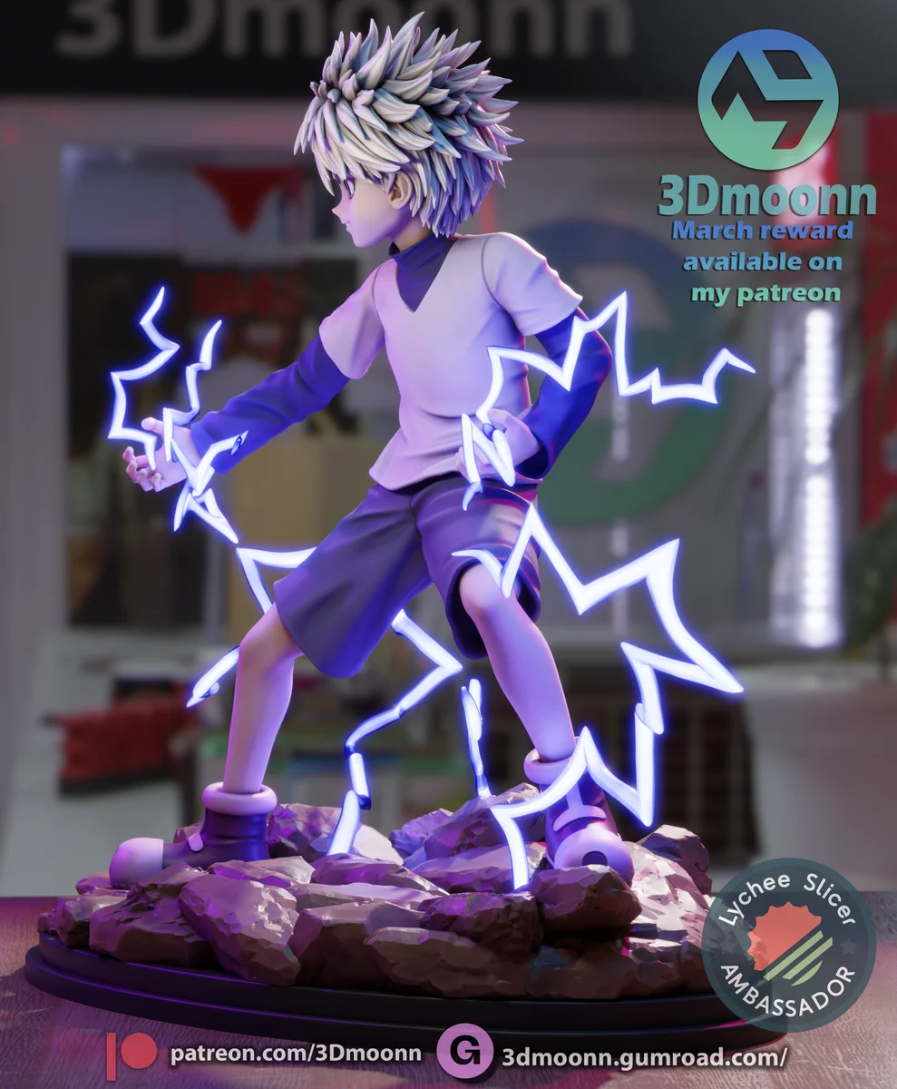 Killua | Fan Art | 3D Printed Resin Model Garage Kit | *Un-Painted* | 3DMoonn 5