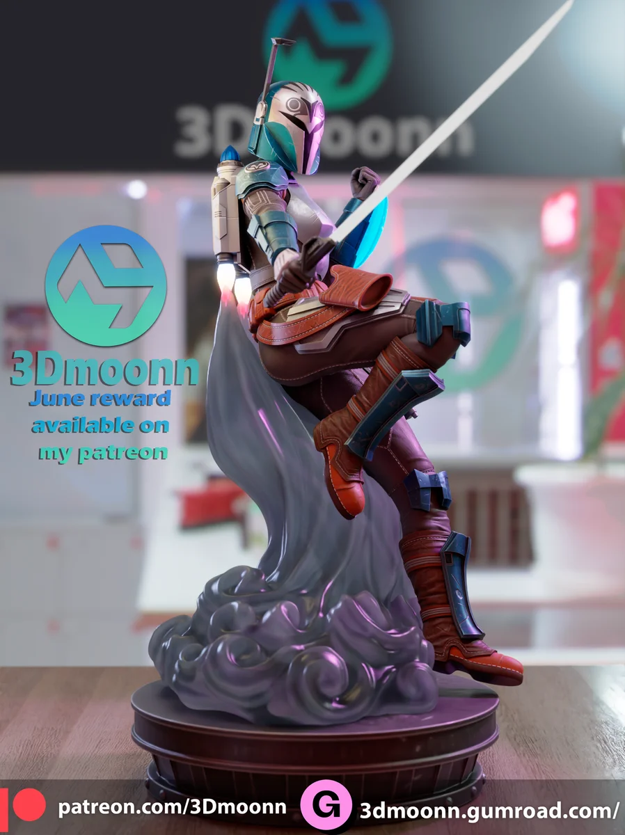Bo-Katan Kryze | Fan Art | 3D Printed Resin Model Garage Kit | *Un-Painted* | 3DMoonn 3