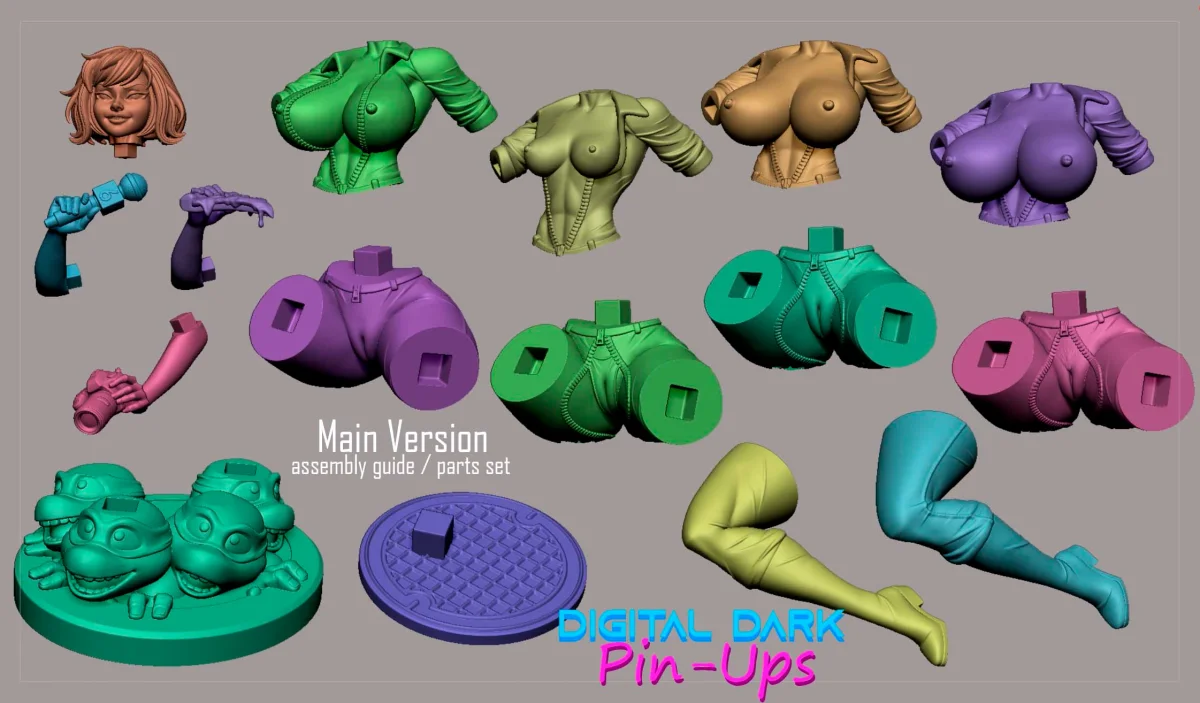 Turtle Girl | Fan Art | 3D Printed Resin Model Garage Kit | *Un-Painted* | Digital Dark 6