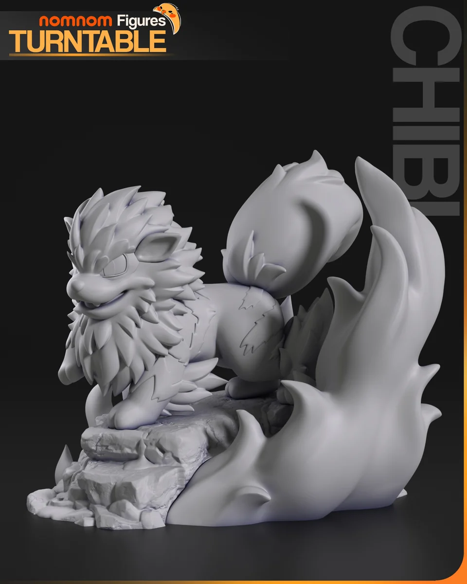 Chibi Arcanine | Fan Art | 3D Printed Resin Model Garage Kit | *Un-Painted* | Nomnom 8