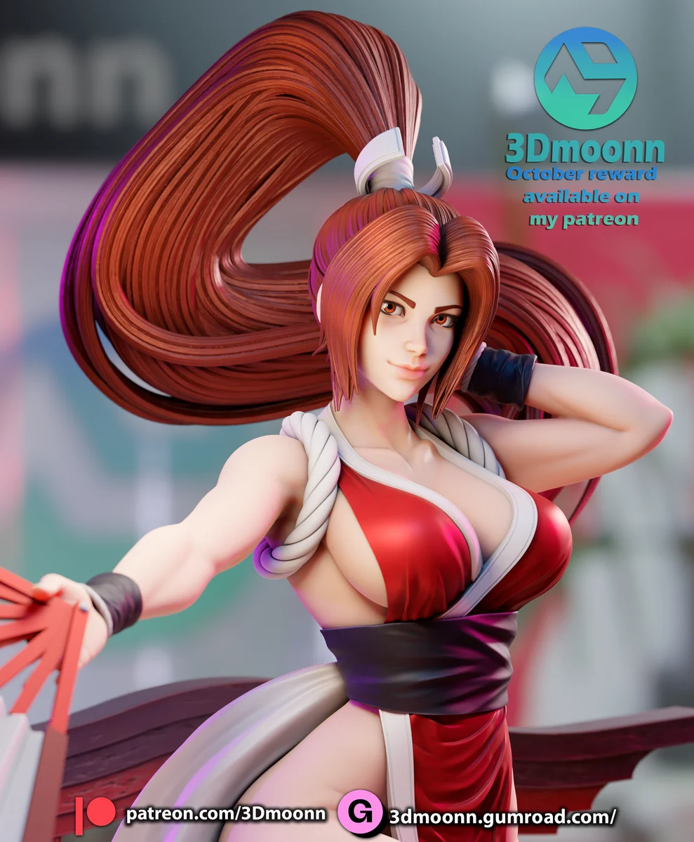 Mai Shiranui | Fan Art | 3D Printed Resin Model Garage Kit | *Un-Painted* | 3DMoonn