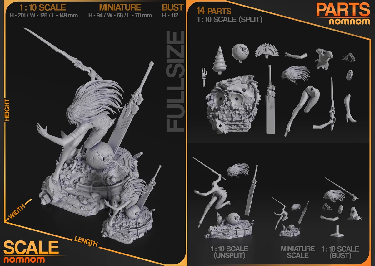A2 | Fan Art | 3D Printed Resin Model Garage Kit | *Un-Painted* | Nomnom 3