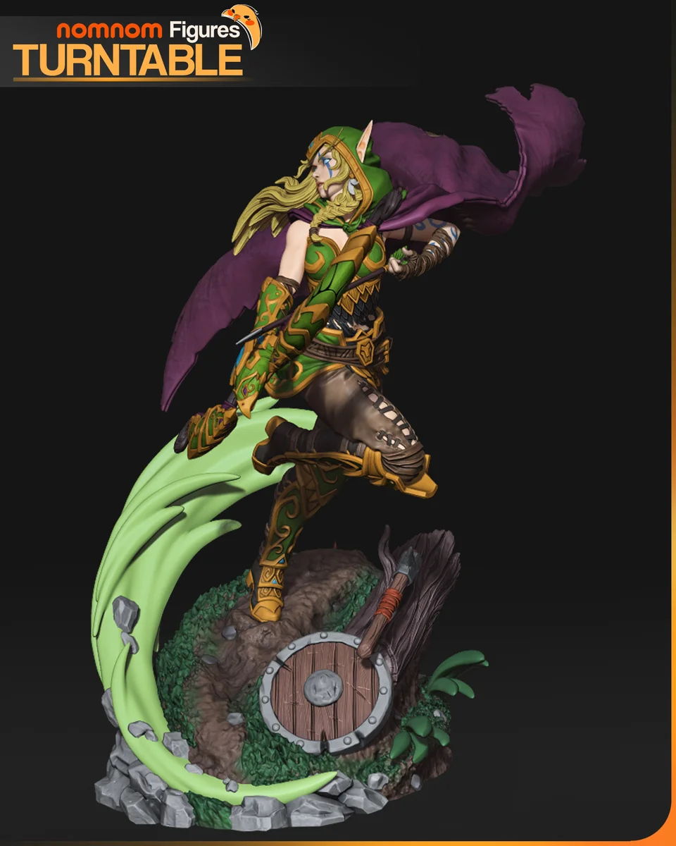 Alleria Windrunner | Fan Art | 3D Printed Resin Model Garage Kit | *Un-Painted* | Nomnom 4
