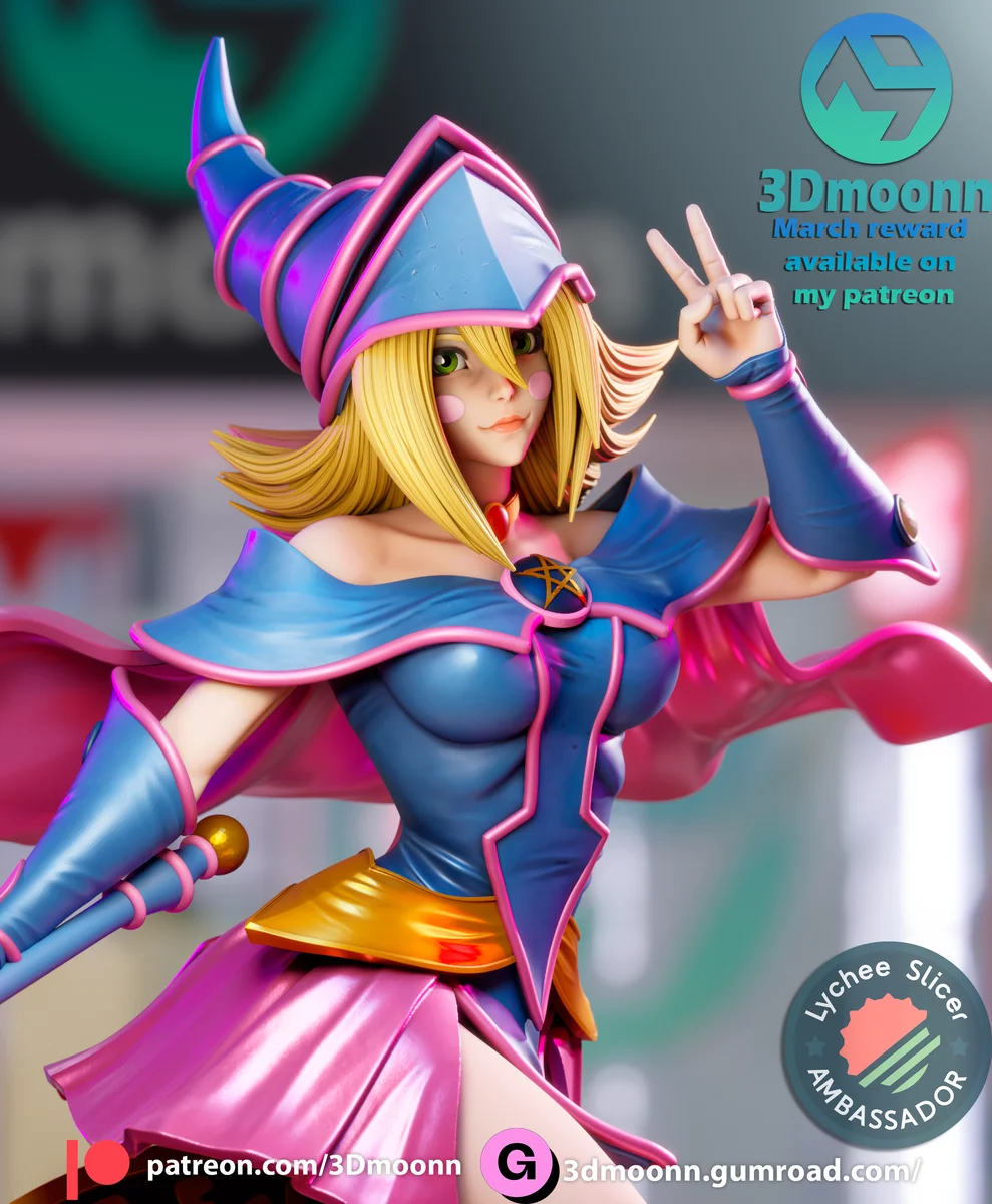 Dark Magician Girl | Fan Art | 3D Printed Resin Model Garage Kit | *Un-Painted* | 3DMoonn