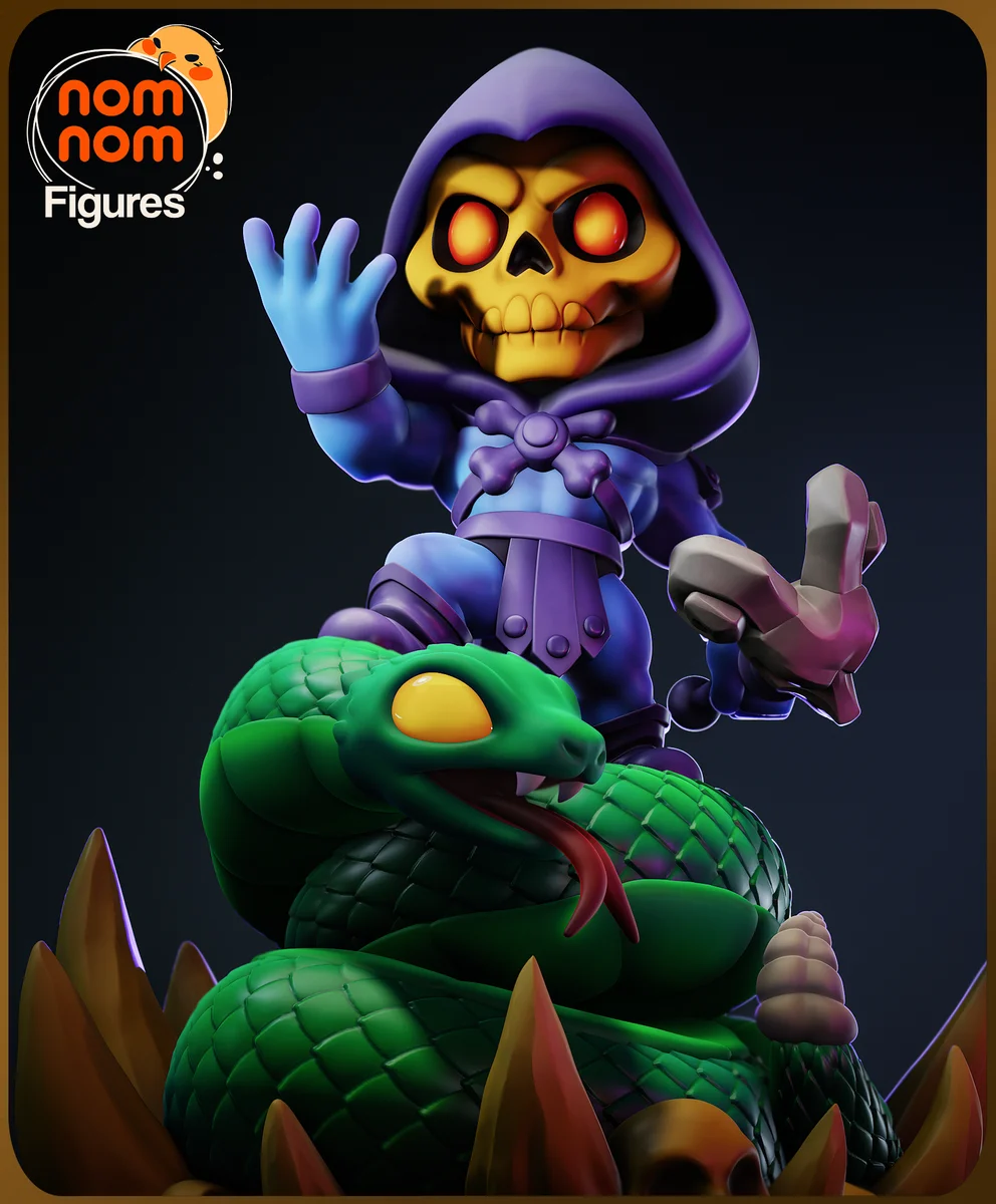 Chibi Skeletor | Fan Art | 3D Printed Resin Model Garage Kit | *Un-Painted* | Nomnom 3