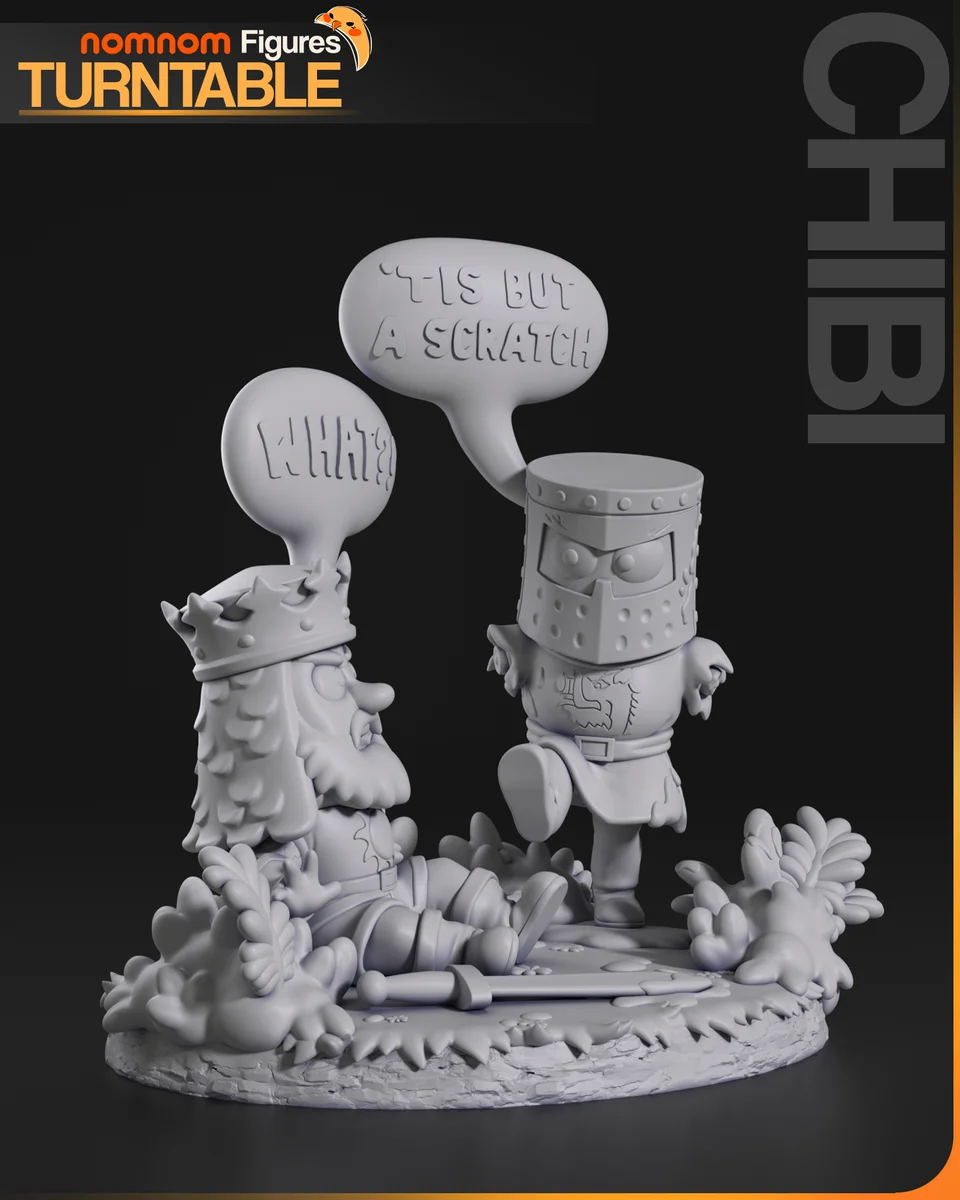 Chibi The Black Knight | Fan Art | 3D Printed Resin Model Garage Kit | *Un-Painted* | Nomnom 9