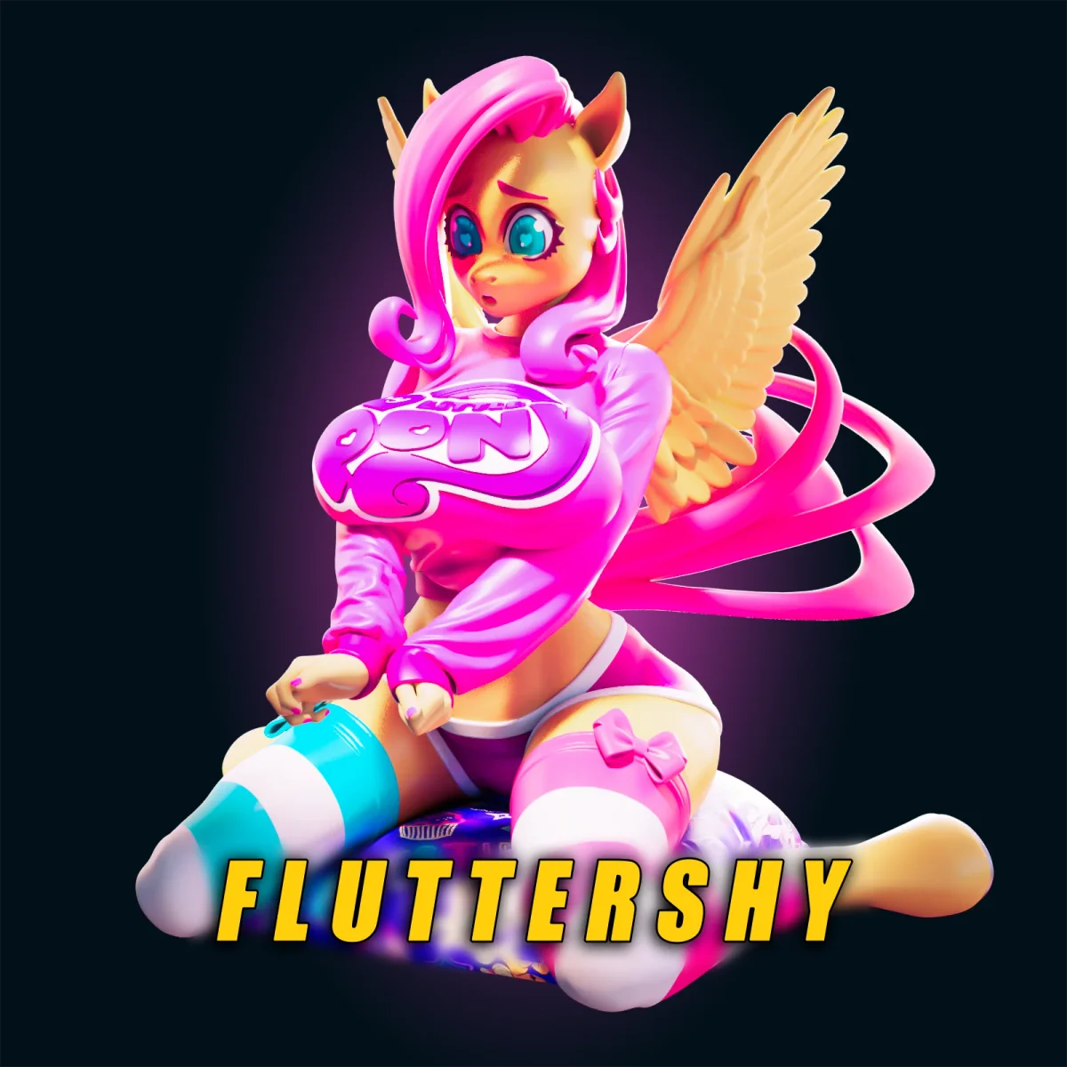 Fluttershy | Fan Art | 3D Printed Resin Model Garage Kit | *Un-Painted* | Officer Rhu