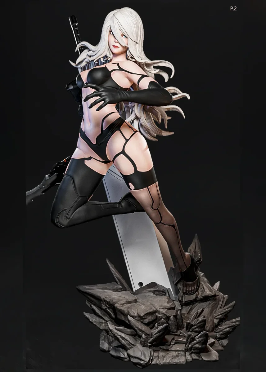 A2 (3 Poses) | Fan Art | 3D Printed Resin Model Garage Kit | *Un-Painted* | ES Monster 5