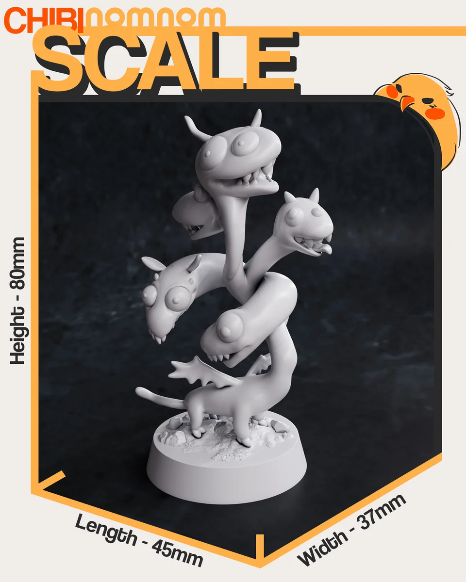 Chibi Derpy Tiamat | Fan Art | 3D Printed Resin Model Garage Kit | *Un-Painted* | Nomnom 4