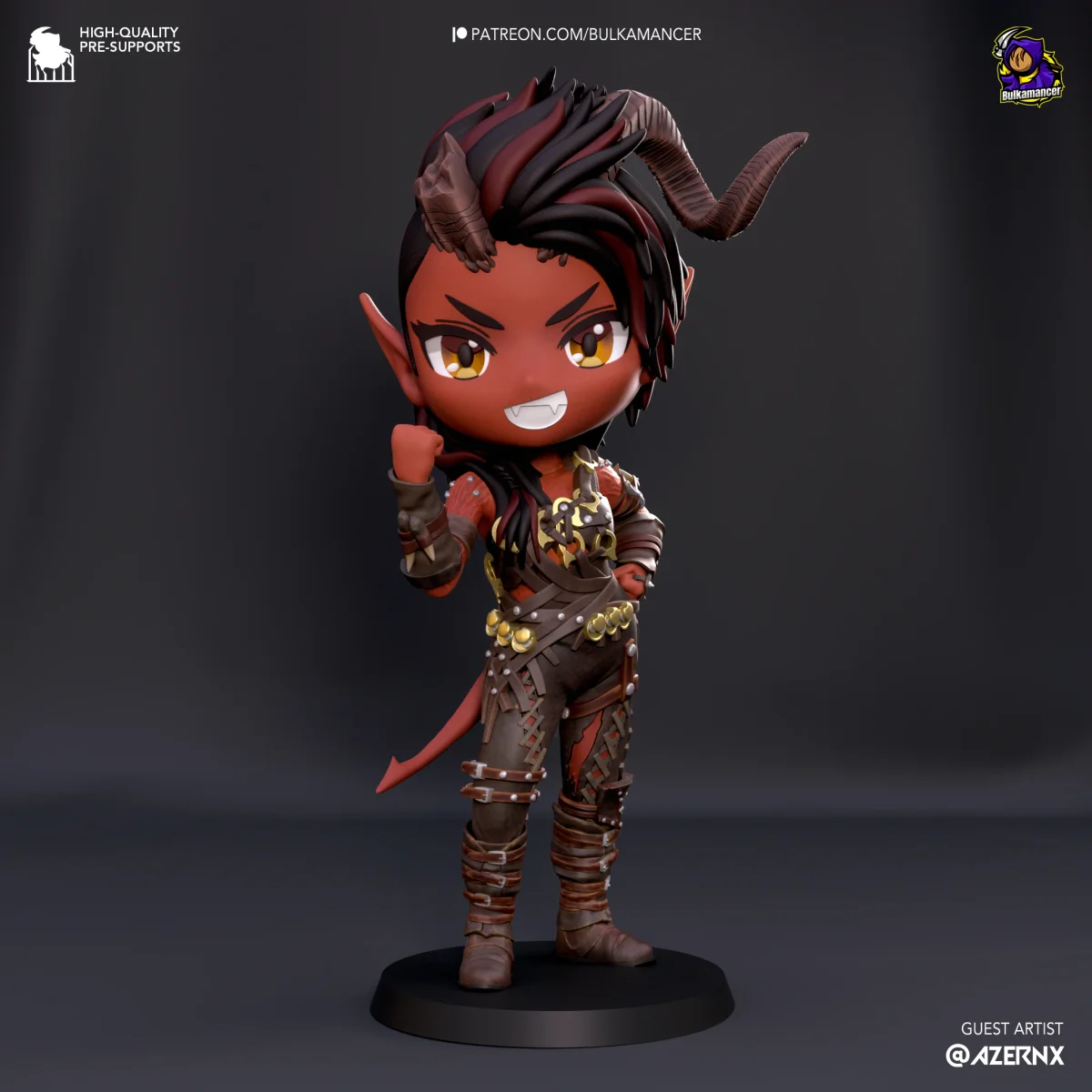 Chibi Karlach | Fan Art | 3D Printed Resin Model Garage Kit | *Un-Painted* | Bulkamancer