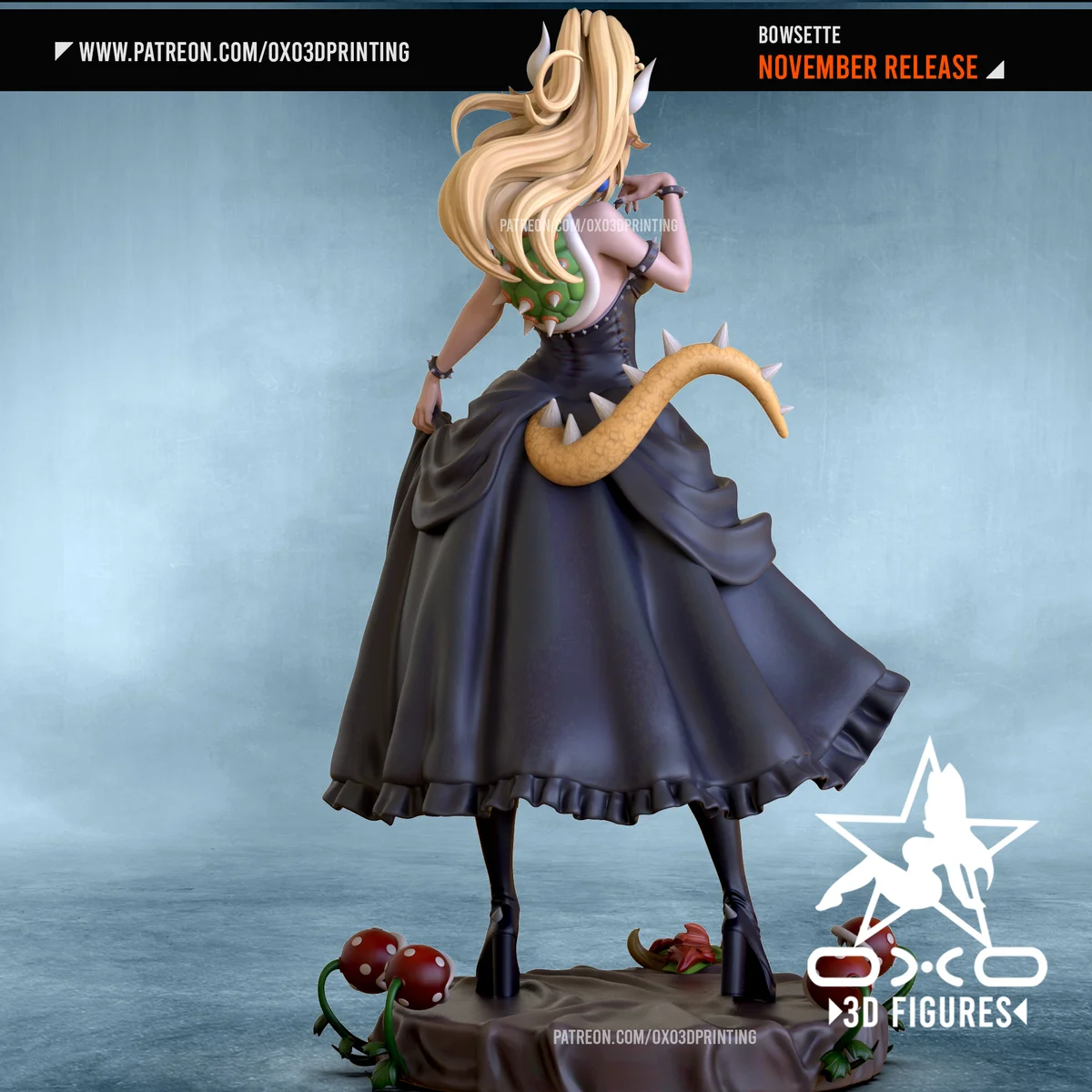 Bowsette | Fan Art | 3D Printed Resin Model Garage Kit | *Un-Painted* | OXO3D 5