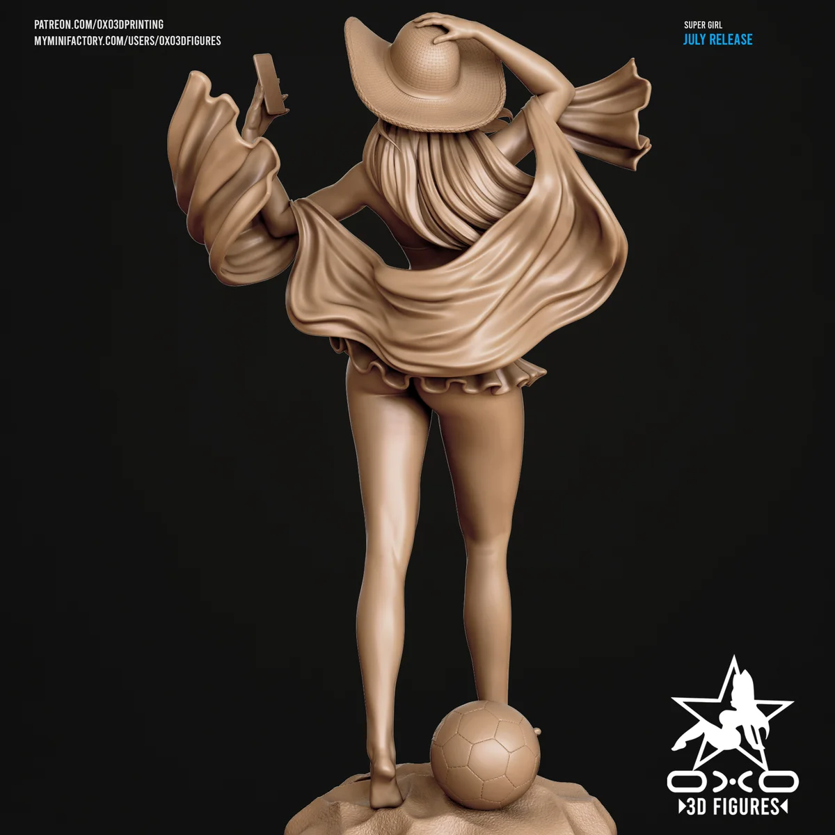 Super Girl | Fan Art | 3D Printed Resin Model Garage Kit | *Un-Painted* | OXO3D 7
