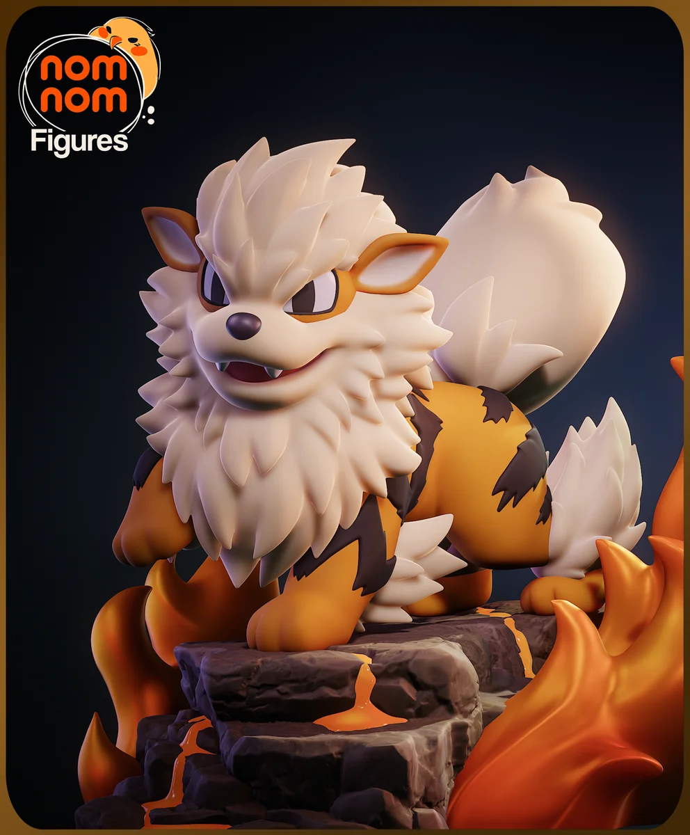 Chibi Arcanine | Fan Art | 3D Printed Resin Model Garage Kit | *Un-Painted* | Nomnom 4