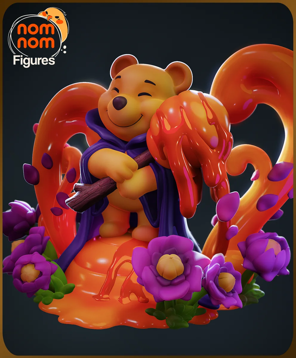 Chibi Pooh | Fan Art | 3D Printed Resin Model Garage Kit | *Un-Painted* | Nomnom 3