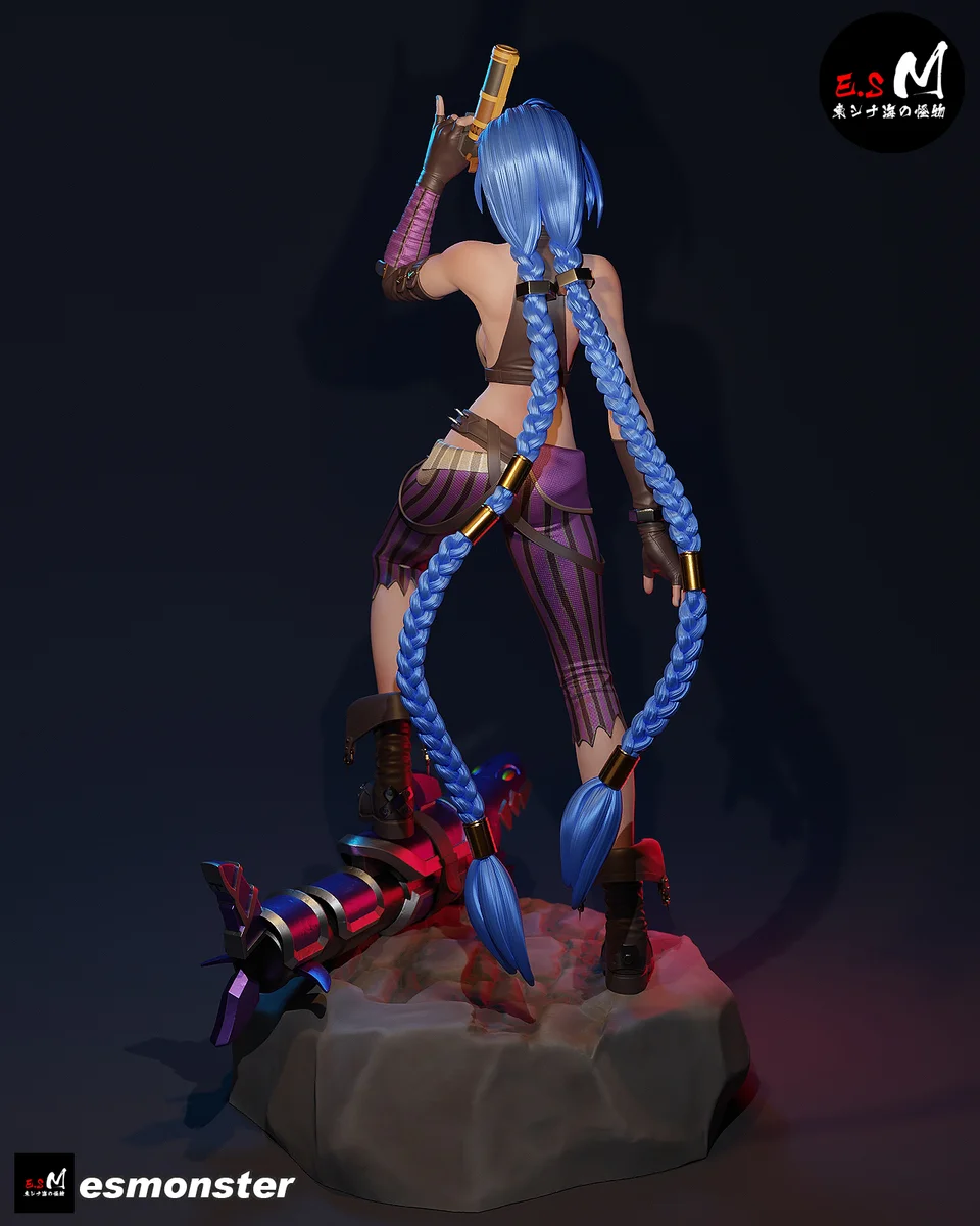 Jinx | Fan Art | 3D Printed Resin Model Garage Kit | *Un-Painted* | ES Monster 5