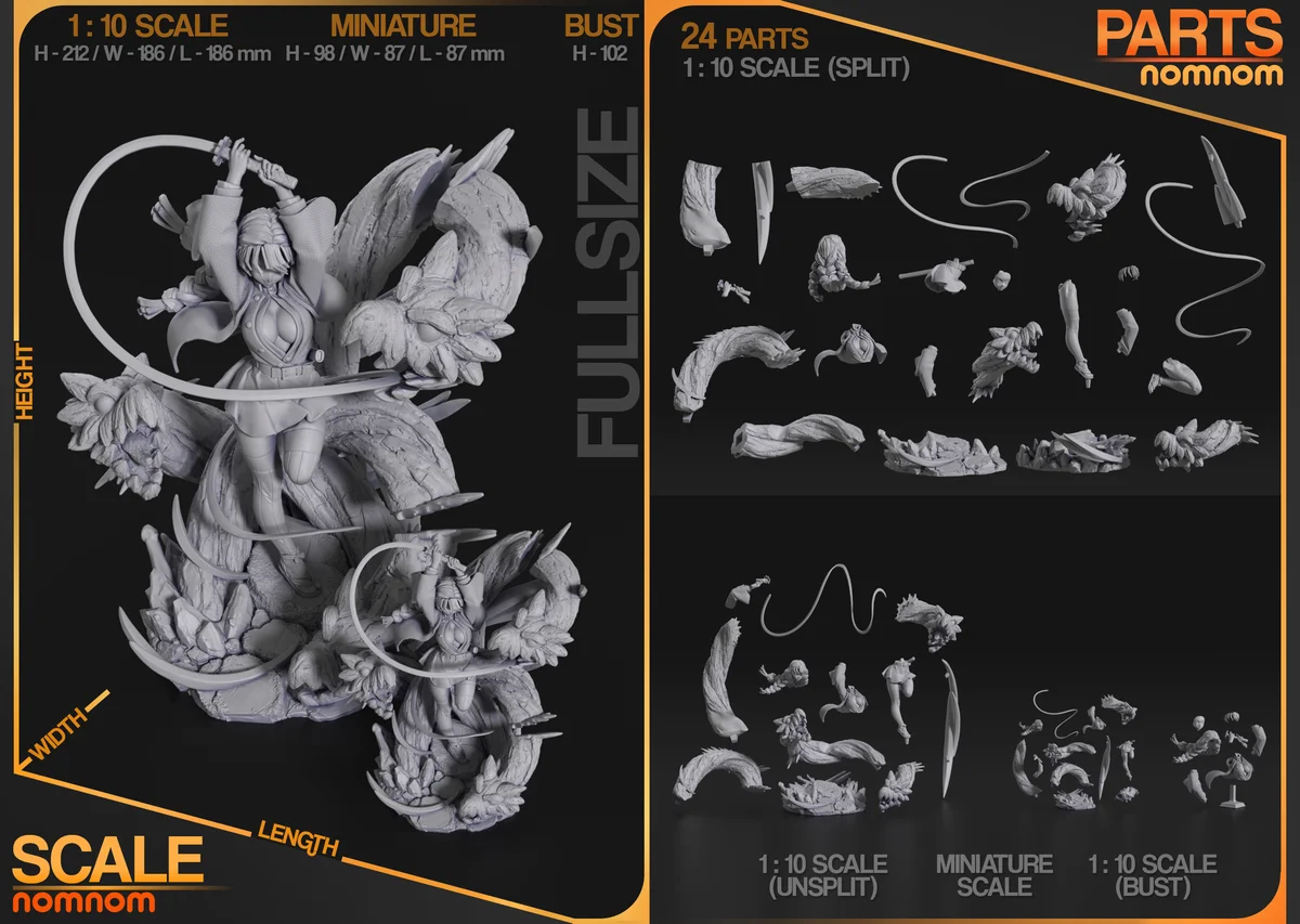 Mitsuri | Fan Art | 3D Printed Resin Model Garage Kit | *Un-Painted* | Nomnom 3