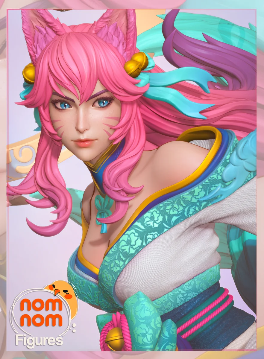 Ahri Spirit Blossom | Fan Art | 3D Printed Resin Model Garage Kit | *Un-Painted* | Nomnom