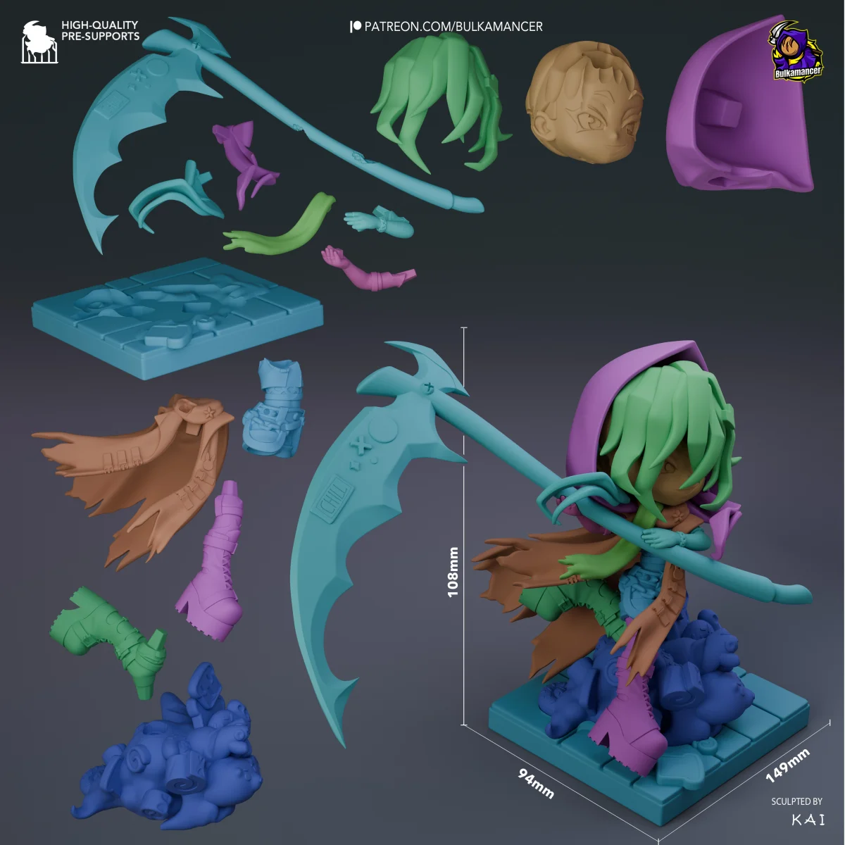 Chibi Bulka | Fan Art | 3D Printed Resin Model Garage Kit | *Un-Painted* | Bulkamancer 4