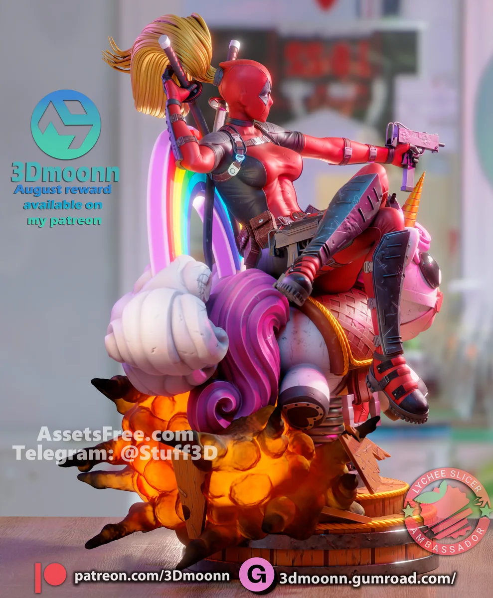 Lady Deadpool | Fan Art | 3D Printed Resin Model Garage Kit | *Un-Painted* | 3DMoonn 5