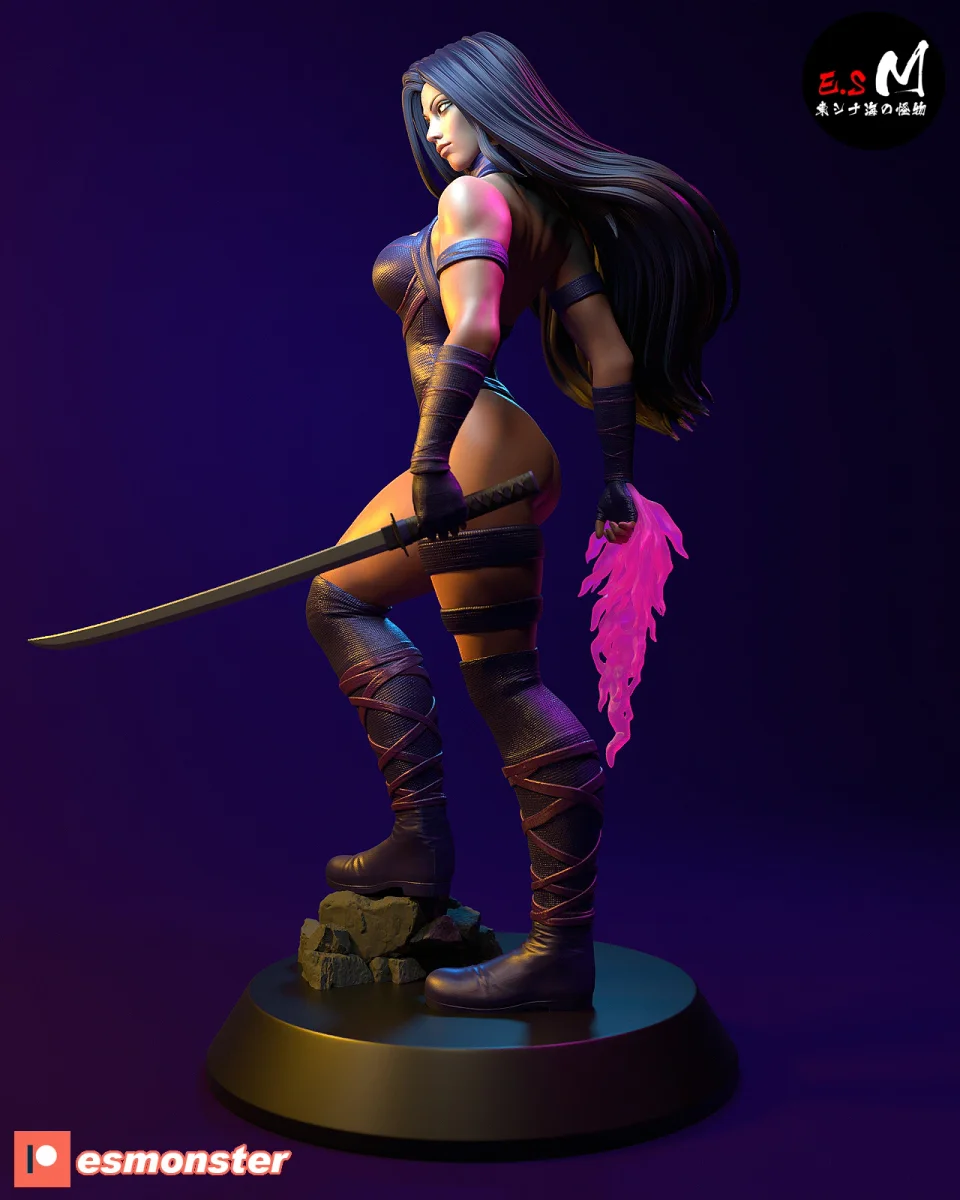 Psylocke v1 | Fan Art | 3D Printed Resin Model Garage Kit | *Un-Painted* | ES Monster 4