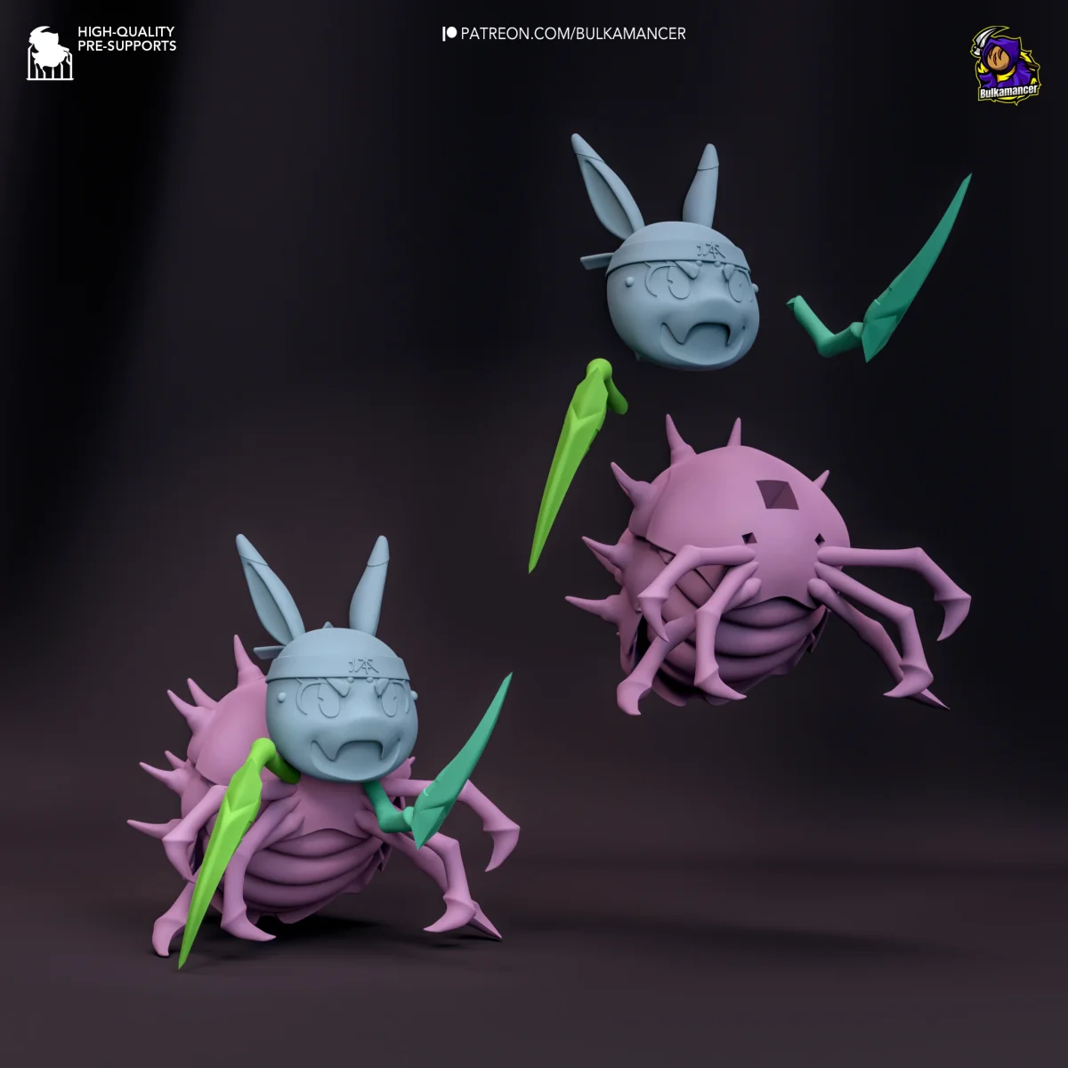 Chibi Spiders | Fan Art | 3D Printed Resin Model Garage Kit | *Un-Painted* | Bulkamancer 7