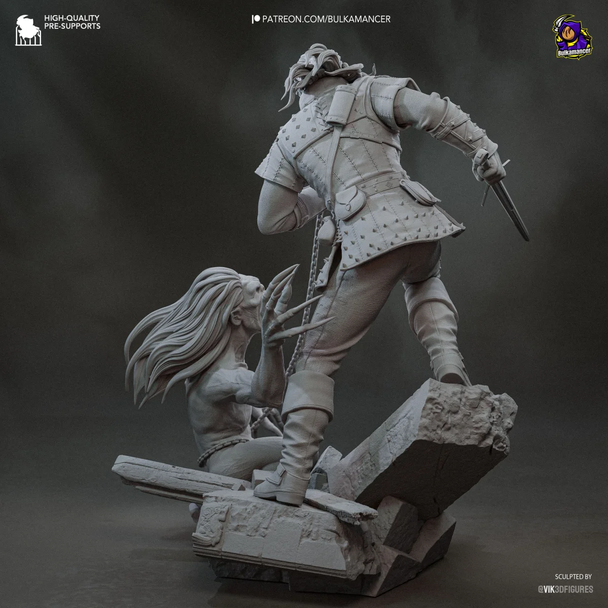 Geralt | Fan Art | 3D Printed Resin Model Garage Kit | *Un-Painted* | Bulkamancer 9