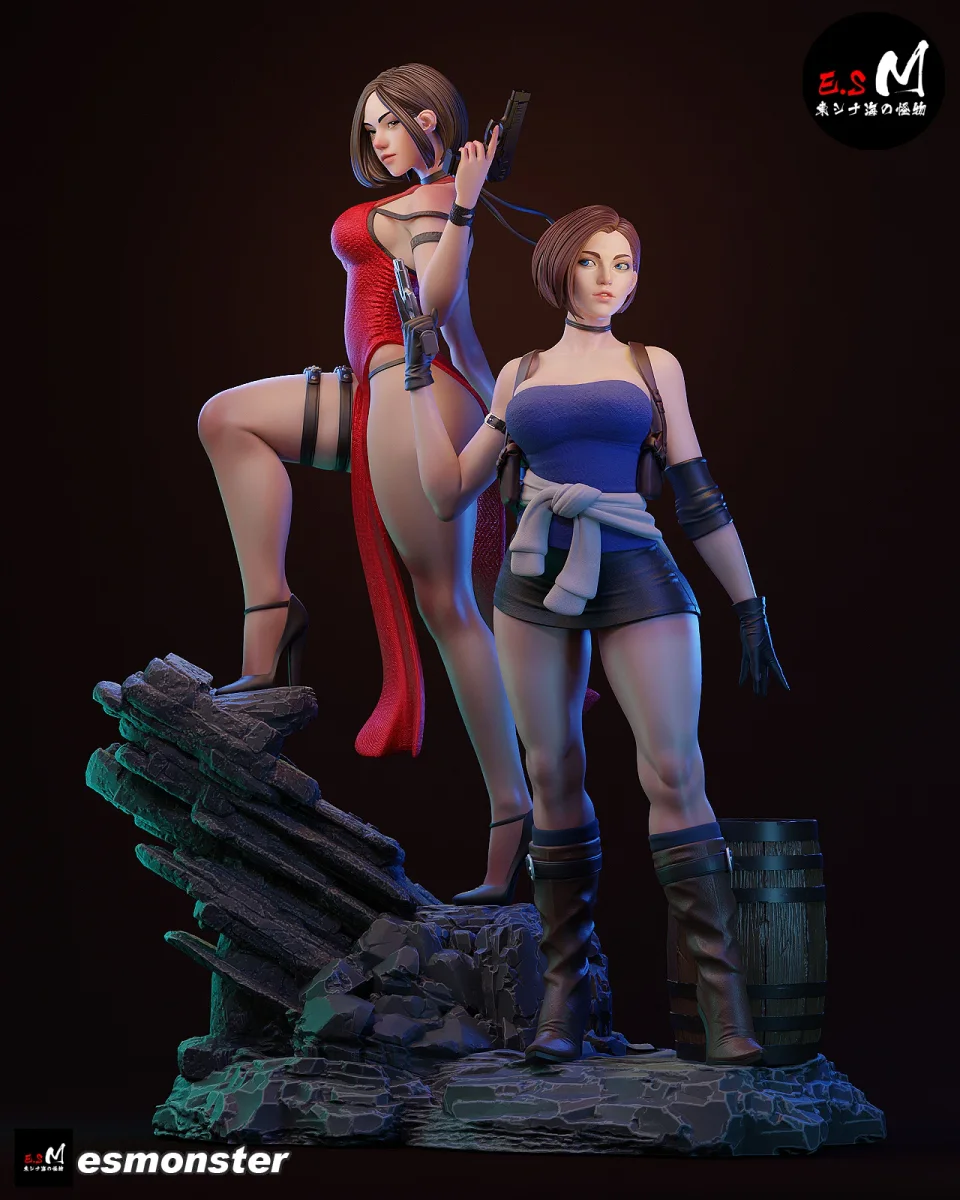 Ada Wong & Jill Valentine | Fan Art | 3D Printed Resin Model Garage Kit | *Un-Painted* | ES Monster