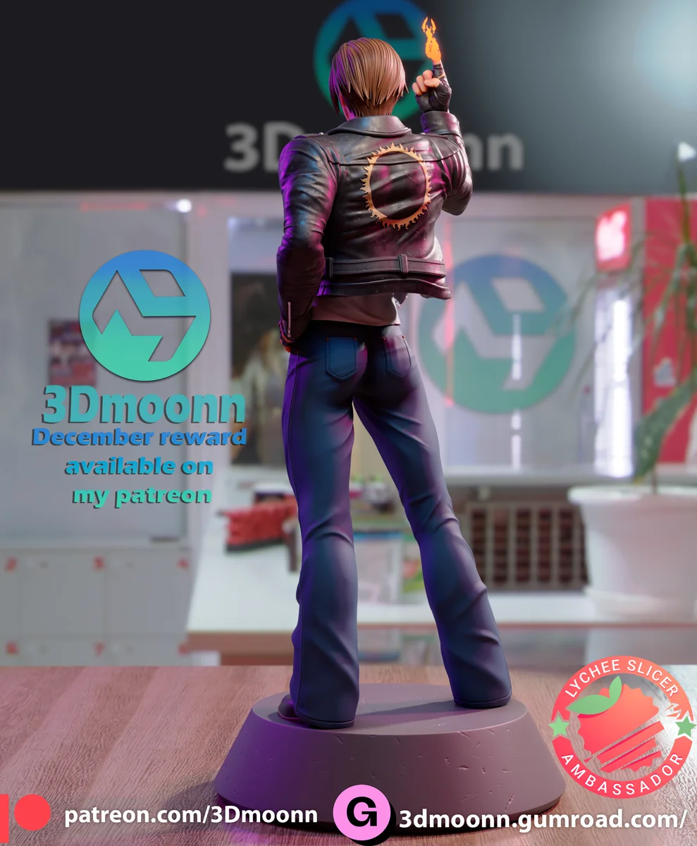 Kyo Kusanagi | Fan Art | 3D Printed Resin Model Garage Kit | *Un-Painted* | 3DMoonn 3