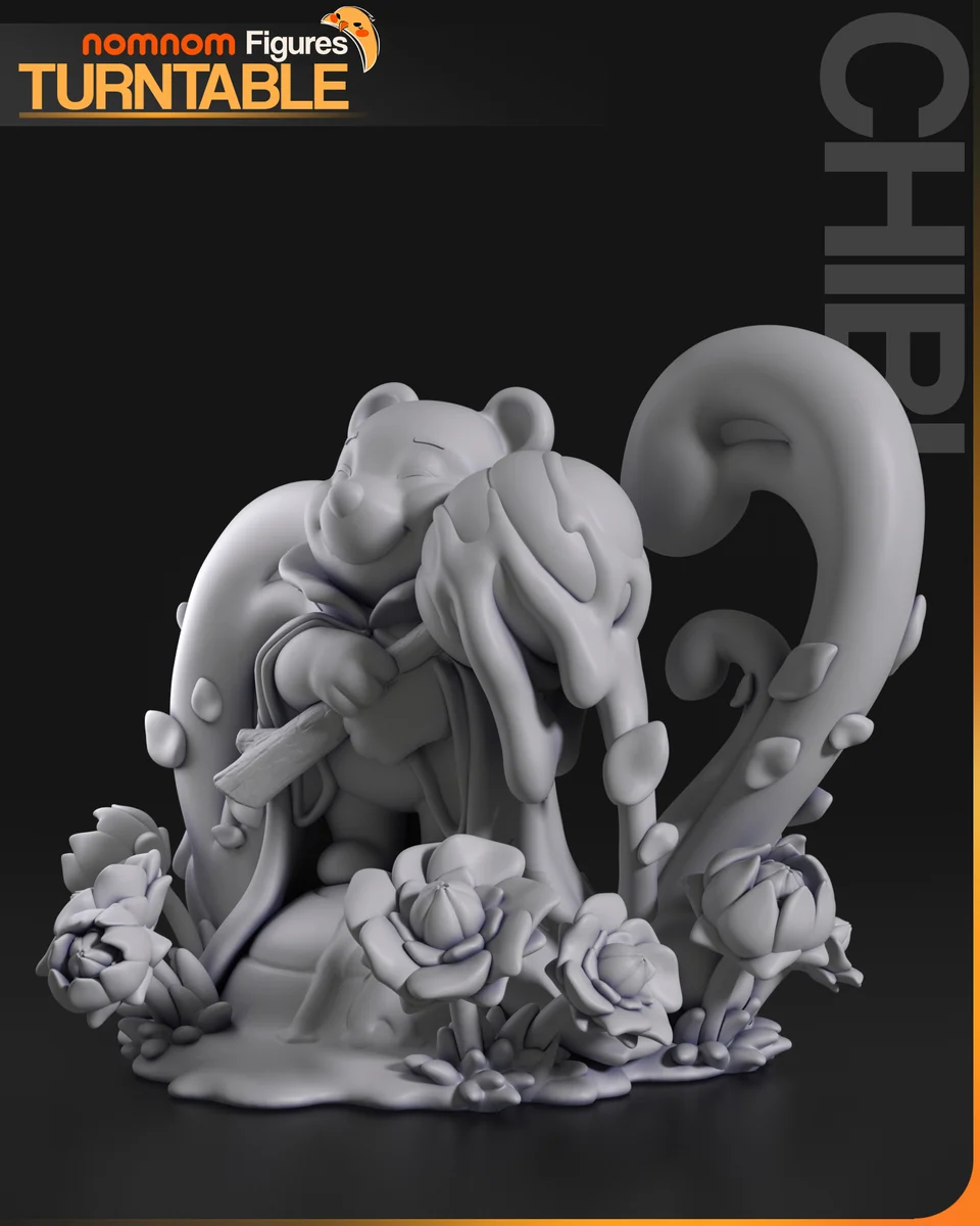Chibi Pooh | Fan Art | 3D Printed Resin Model Garage Kit | *Un-Painted* | Nomnom 10