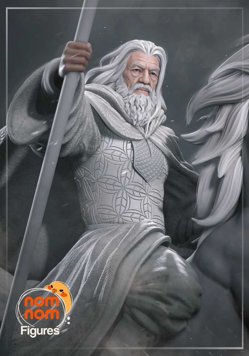 Gandalf the White | Fan Art | 3D Printed Resin Model Garage Kit | *Un-Painted* | Nomnom