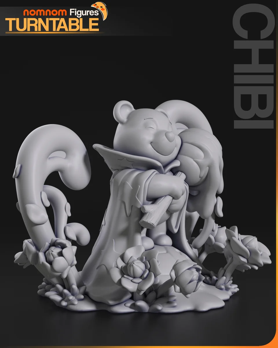 Chibi Pooh | Fan Art | 3D Printed Resin Model Garage Kit | *Un-Painted* | Nomnom 9