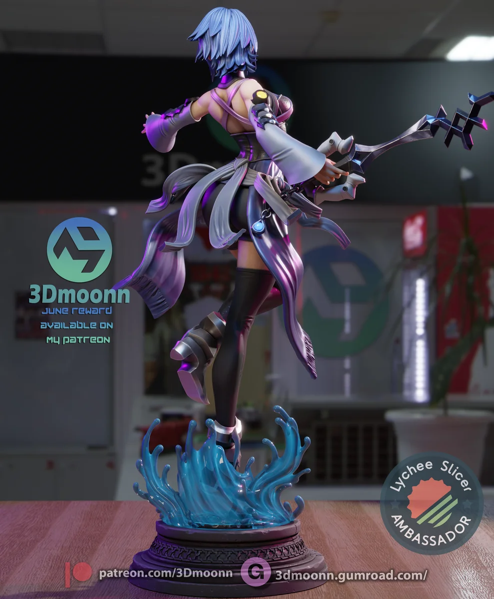 Aqua | Fan Art | 3D Printed Resin Model Garage Kit | *Un-Painted* | 3DMoonn 5