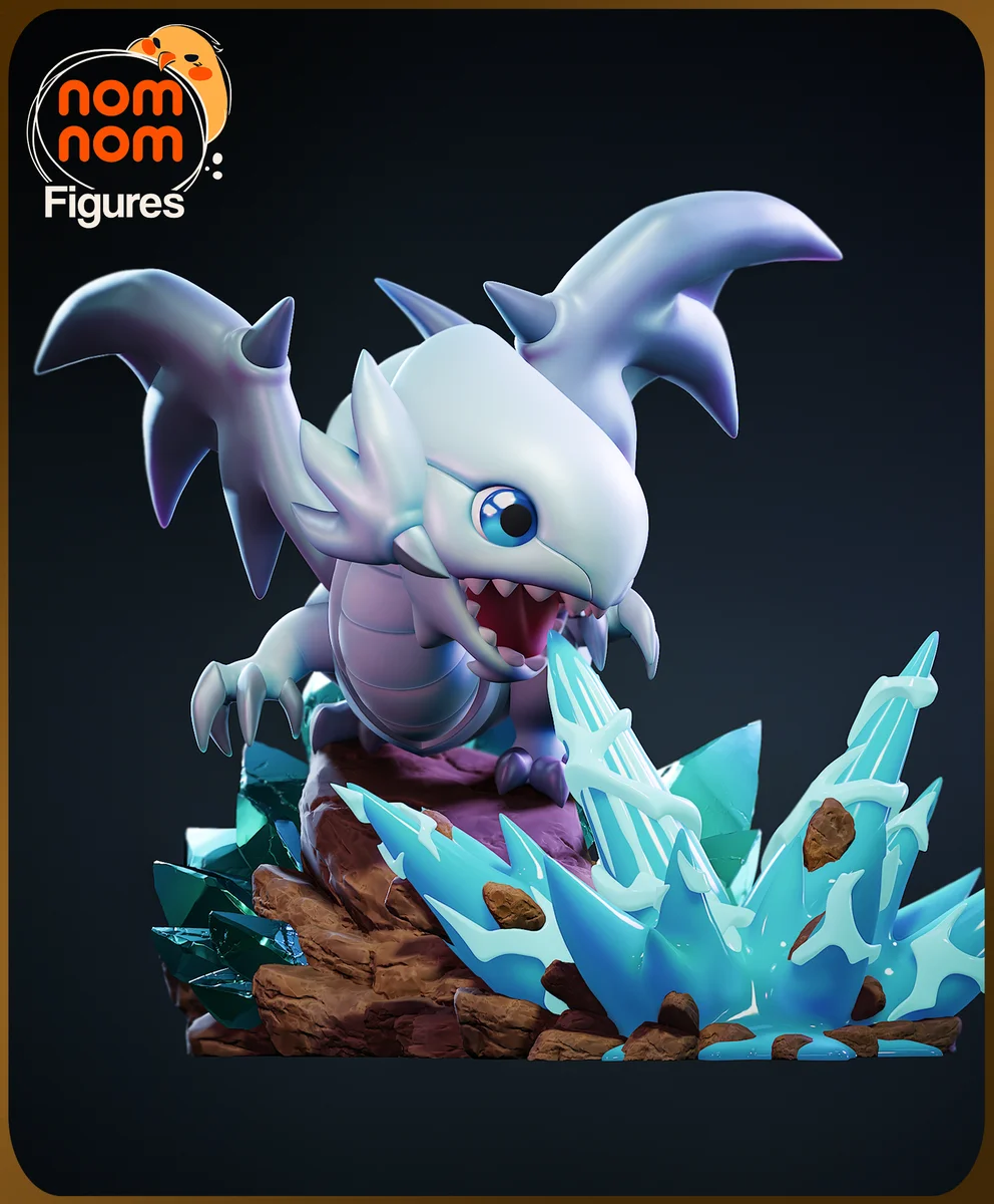 Chibi Blue Eyes White Dragon | Fan Art | 3D Printed Resin Model Garage Kit | *Un-Painted* | Nomnom 5