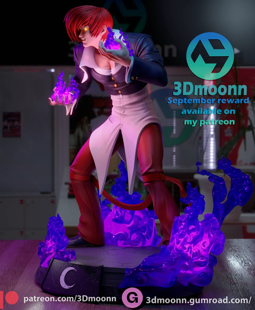 Iori Yagami | Fan Art | 3D Printed Resin Model Garage Kit | *Un-Painted* | 3DMoonn 3
