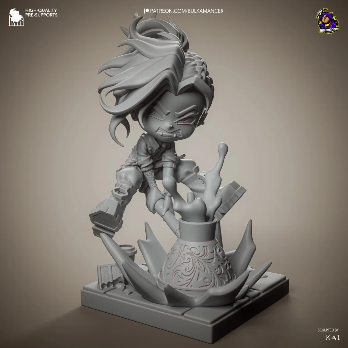Chibi Mokka | Fan Art | 3D Printed Resin Model Garage Kit | *Un-Painted* | Bulkamancer 6