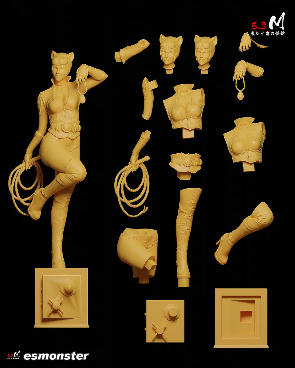 Catwoman | Fan Art | 3D Printed Resin Model Garage Kit | *Un-Painted* | ES Monster 5