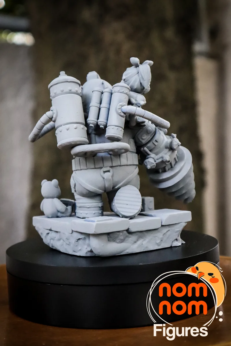 Chibi Big Daddy and Little Sister | Fan Art | 3D Printed Resin Model Garage Kit | *Un-Painted* | Nomnom 4