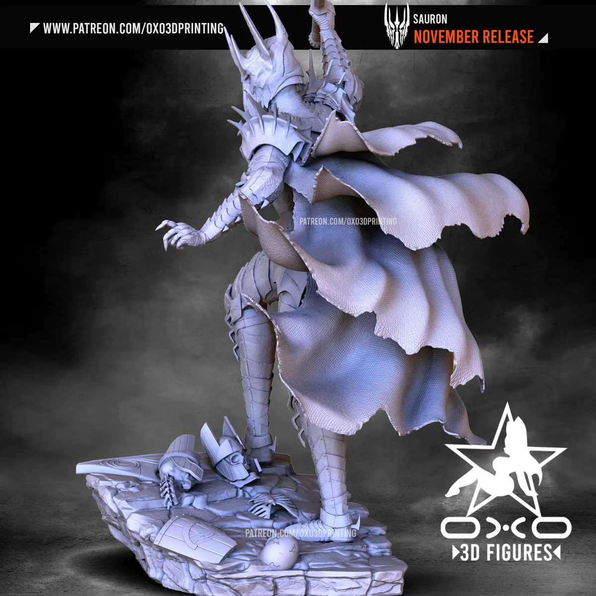 Sauron | Fan Art | 3D Printed Resin Model Garage Kit | *Un-Painted* | OXO3D 6