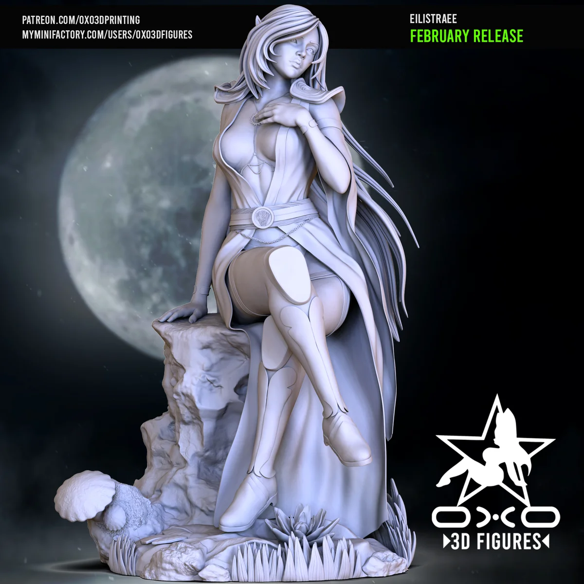 Eilistraee Moon Dancer | Fan Art | 3D Printed Resin Model Garage Kit | *Un-Painted* | OXO3D 4