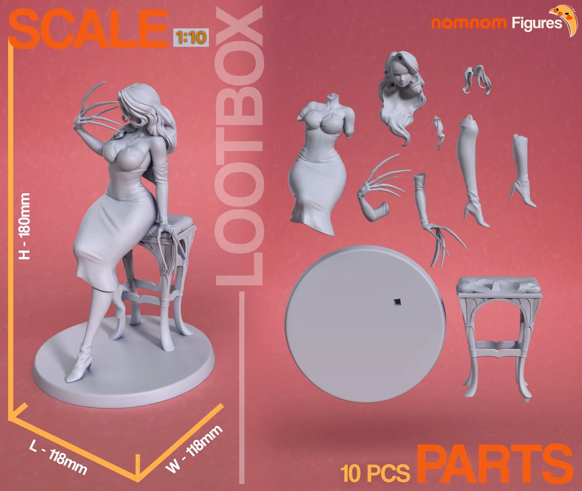 Lust | Fan Art | 3D Printed Resin Model Garage Kit | *Un-Painted* | Nomnom 3