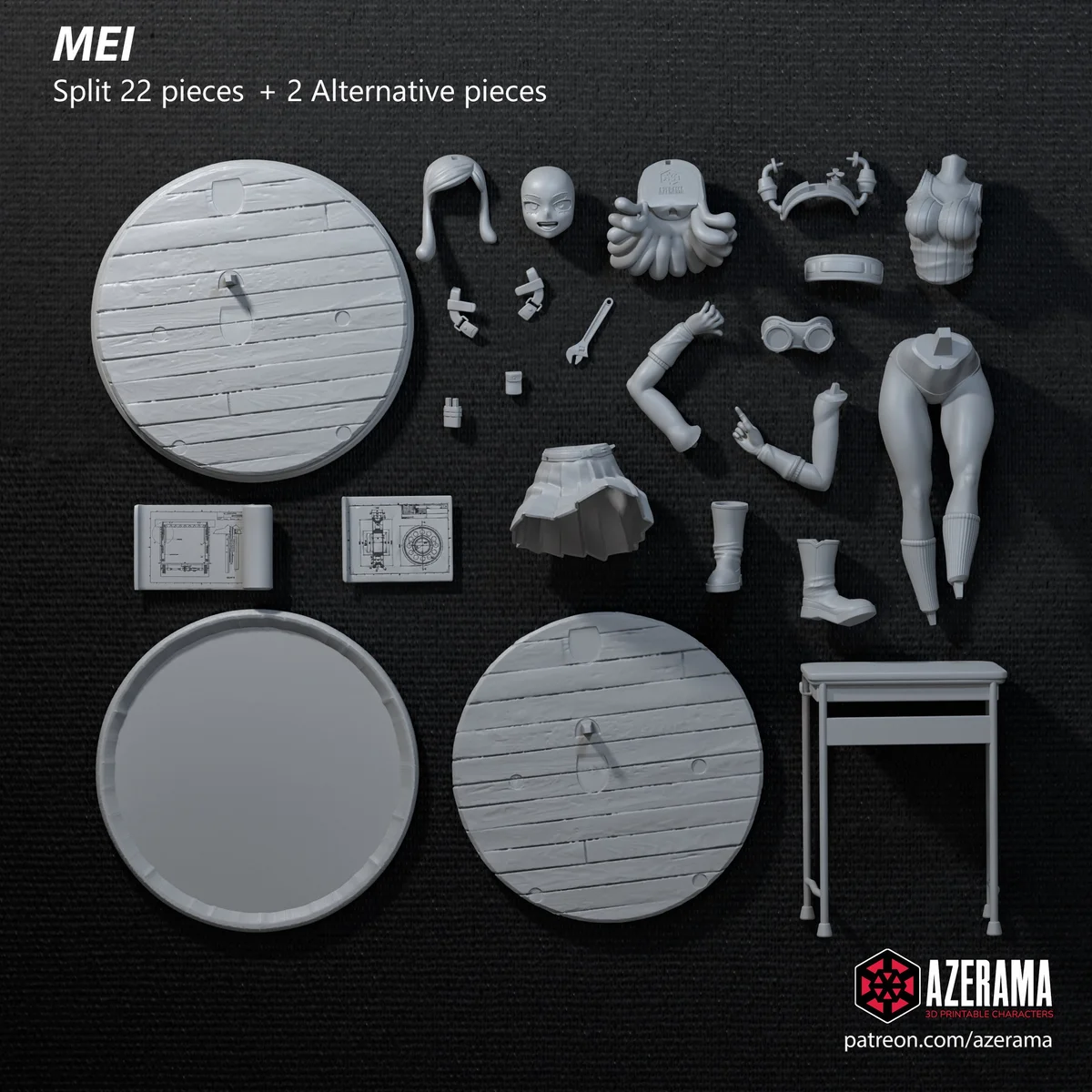Mei Hatsume | Fan Art | 3D Printed Resin Model Garage Kit | *Un-Painted* | Azerama 8