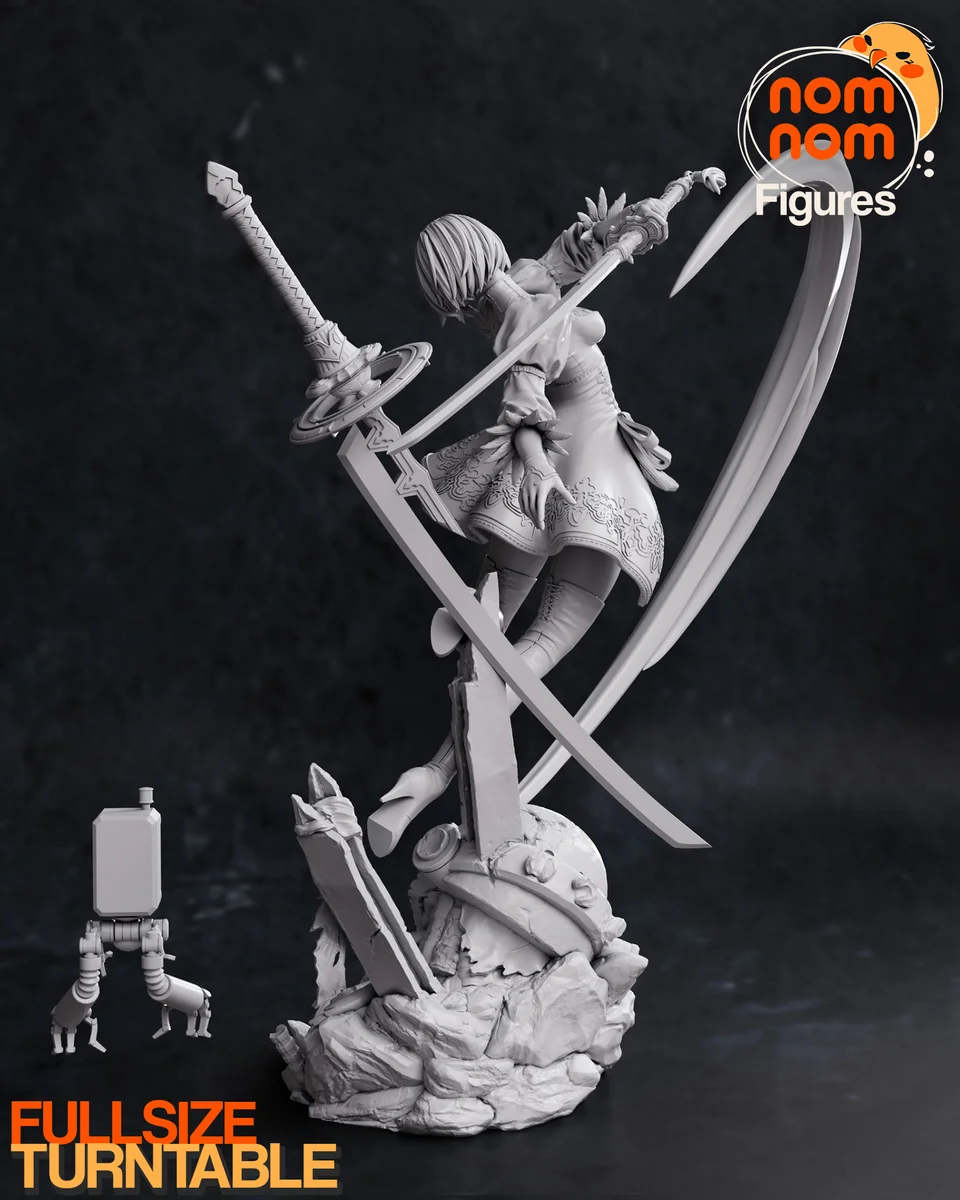 2B | Fan Art | 3D Printed Resin Model Garage Kit | *Un-Painted* | Nomnom 6