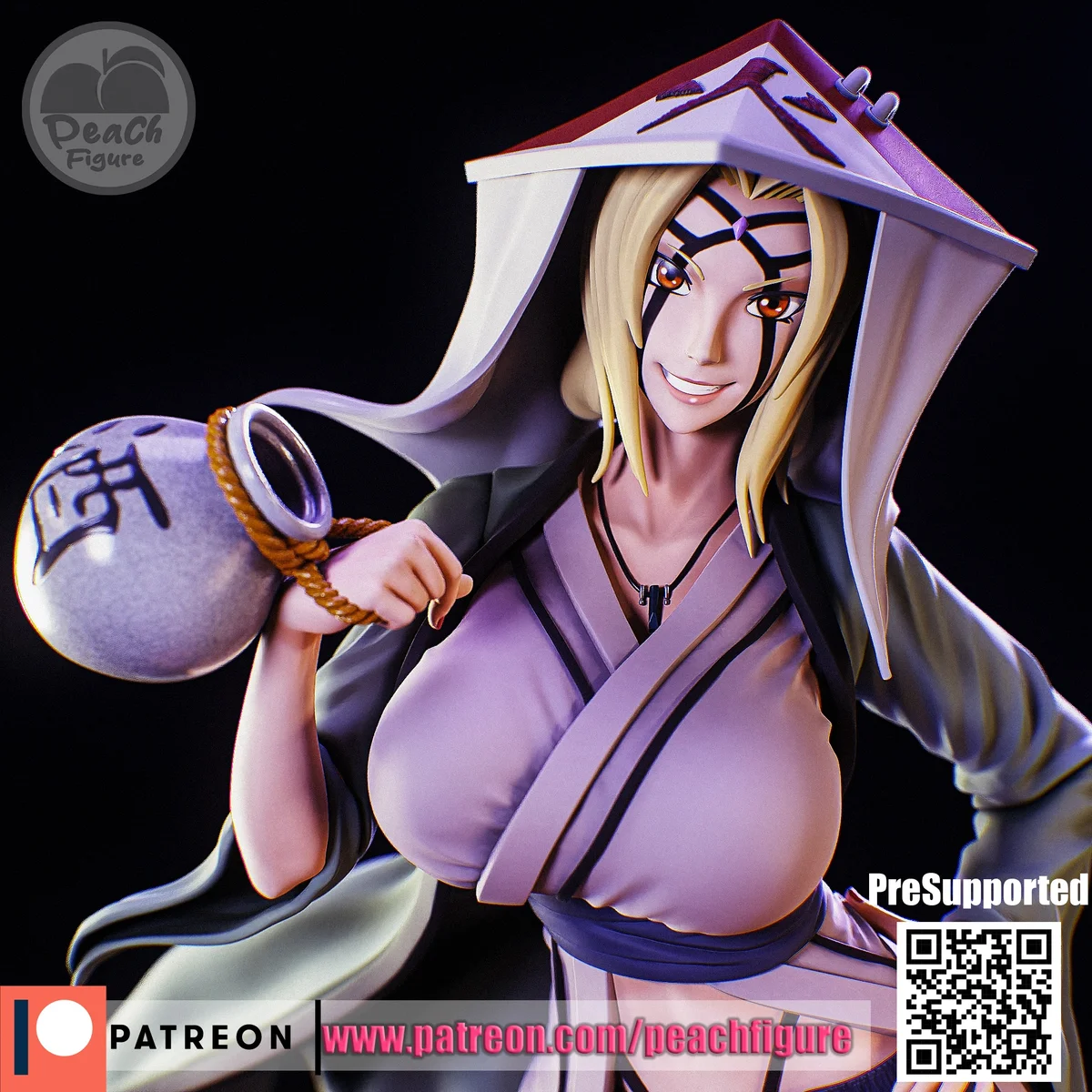 Tsunade | Fan Art | 3D Printed Resin Model Garage Kit | *Un-Painted* | Peach Figure 5