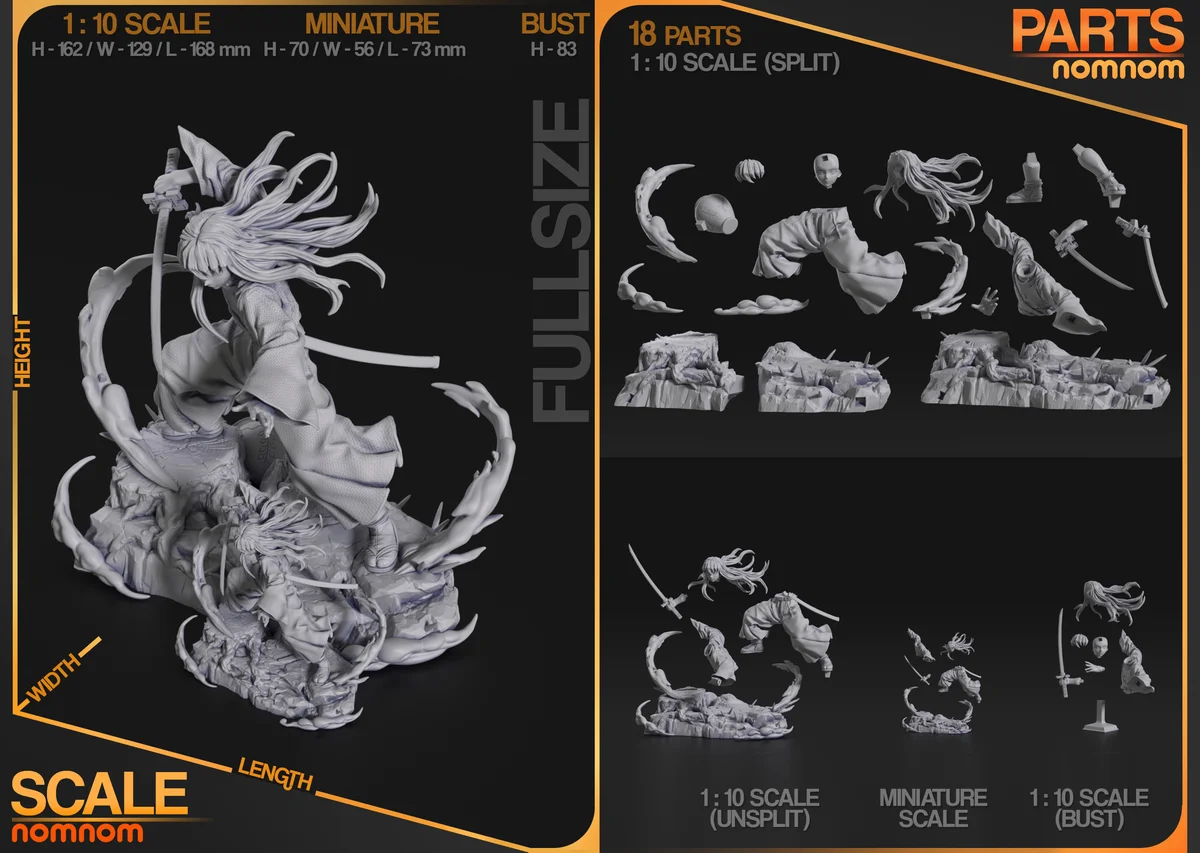 Muichiro | Fan Art | 3D Printed Resin Model Garage Kit | *Un-Painted* | Nomnom 7